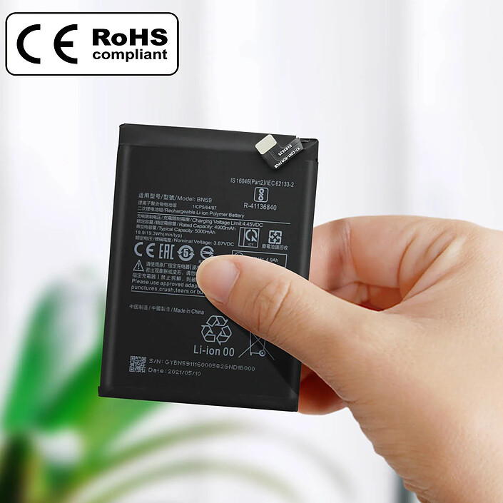 Acheter Clappio Batterie pour Xiaomi Redmi Note 10 et 10S 4900mAh BN59