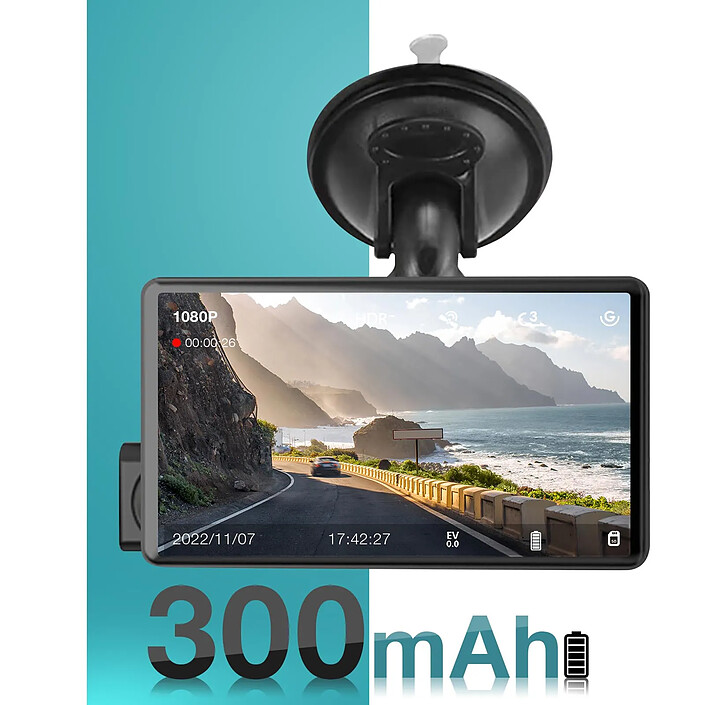 Avizar Dashcam Vidéo Full HD 1080p, 2x Caméras Avant et Arrière Caméra de Recul pas cher