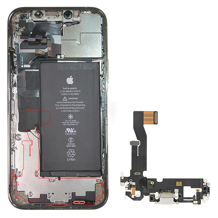 Avis Clappio Connecteur de Charge Lightning iPhone 12 et 12 Pro de Remplacement - argent