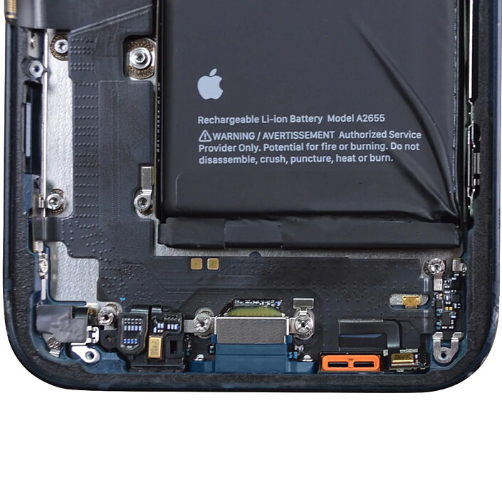 Clappio Connecteur de Charge Lightning et Microphone iPhone 13 Remplacement Bleu pas cher