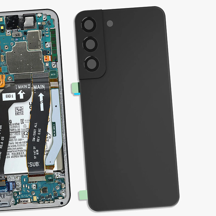 Clappio Vitre Arrière pour Samsung Galaxy S22 avec Adhésif Intégré pas cher