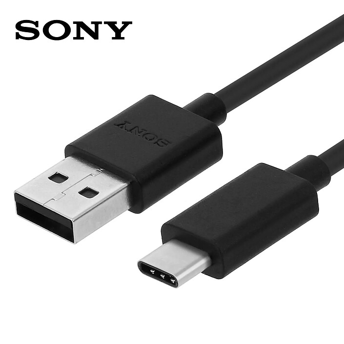 Câble USB vers USB type C d'origine Sony Noir - Longueur 1m