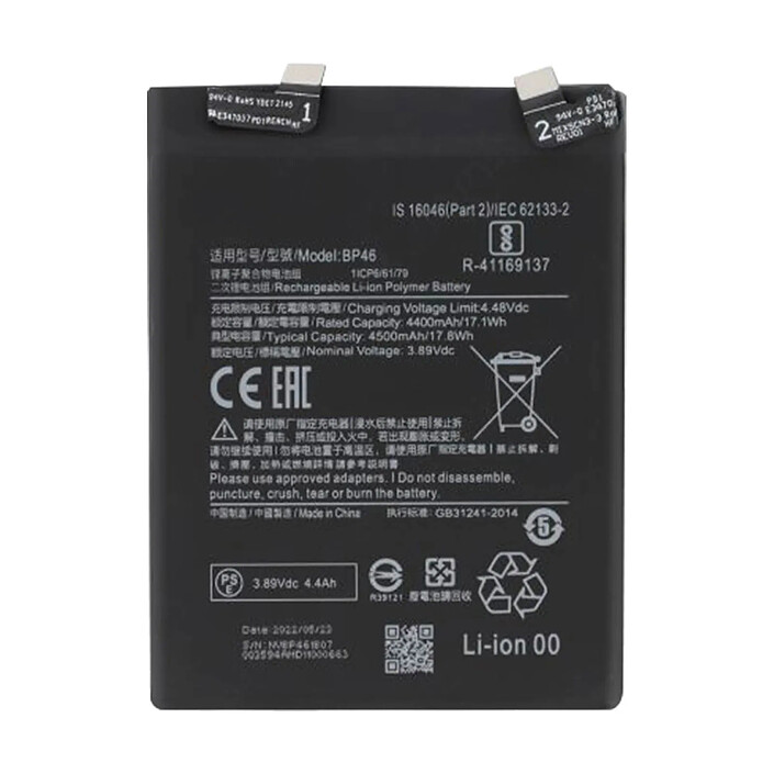 Clappio Batterie Interne Xiaomi 12 4500mAh 100% Compatible Remplace BP46