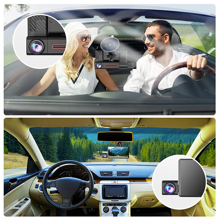 Avis Avizar Dashcam Vidéo Full HD 1080p, 2x Caméras Avant et Arrière Caméra de Recul
