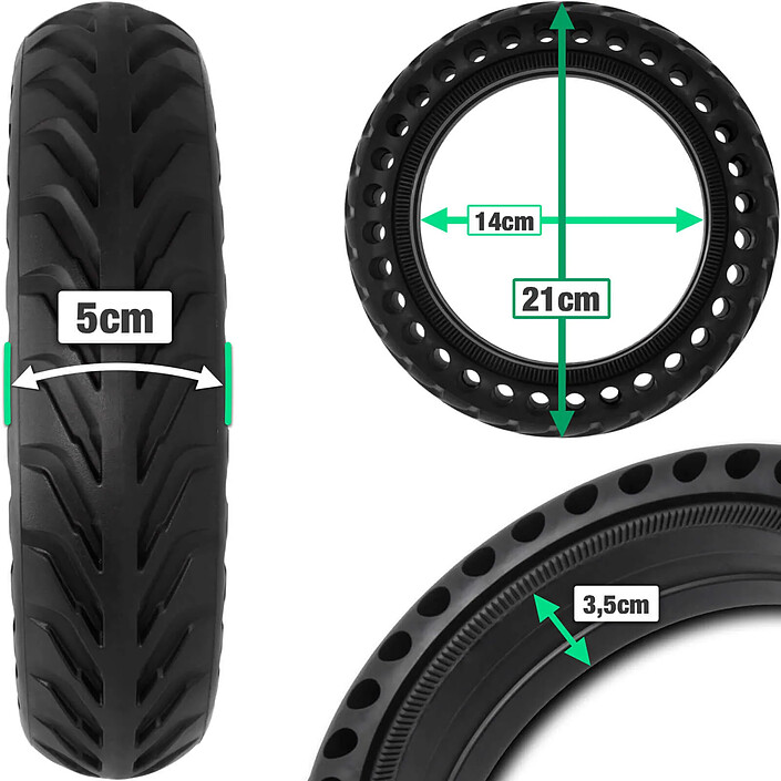 Avis Avizar Pneu Plein Anti-Crevaison 8,5 pouces pour Trottinette Xiaomi M365 Essential M365 Pro
