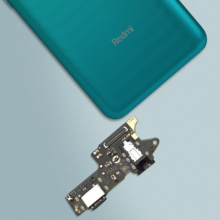 Clappio Connecteur de Charge pour Xiaomi Redmi 9 USB type C et Jack 3.5mm Noir pas cher