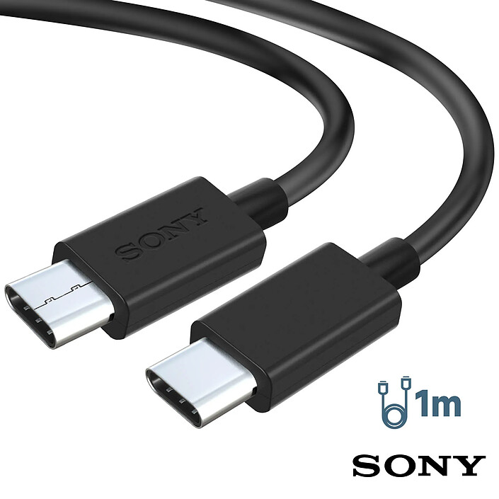 Câble USB-C vers USB-C Charge et Synchronisation 1m Original Sony Noir