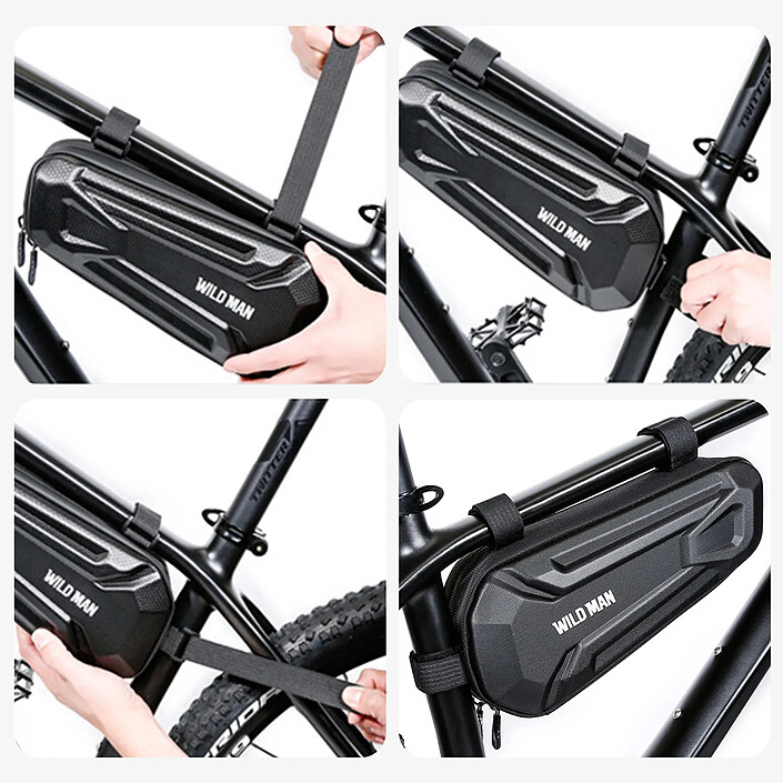 Wildman Sacoche Vélo 1.8L Revêtement Étanche Antichoc Fixations Scratch XT9 Noir pas cher