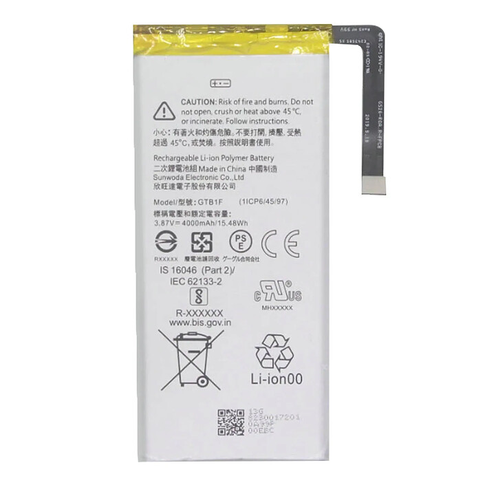 Clappio Batterie pour Google Pixel 5 4000mAh 100% Compatible Remplace G823-00172-01