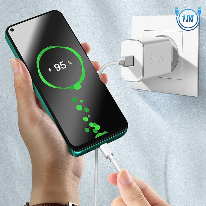 samsung Chargeur Secteur USB-C Power Delivery 15W et Câble USB-C Original Samsung Blanc pas cher