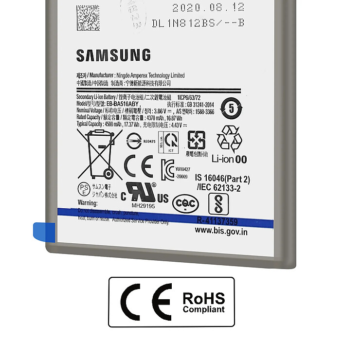 Avis Samsung Batterie pour Samsung Galaxy A51 5G 4500mAh EB-BA516ABY Noir