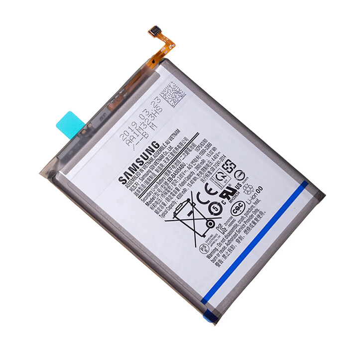Samsung Batterie pour Samsung Galaxy A50, A30 et A30s 4000mAh EB-BA505ABU Blanc