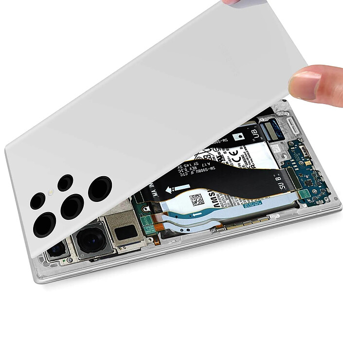 Avis Samsung Cache Batterie Originale pour Samsung Galaxy S22 Ultra avec lentille caméra  blanc