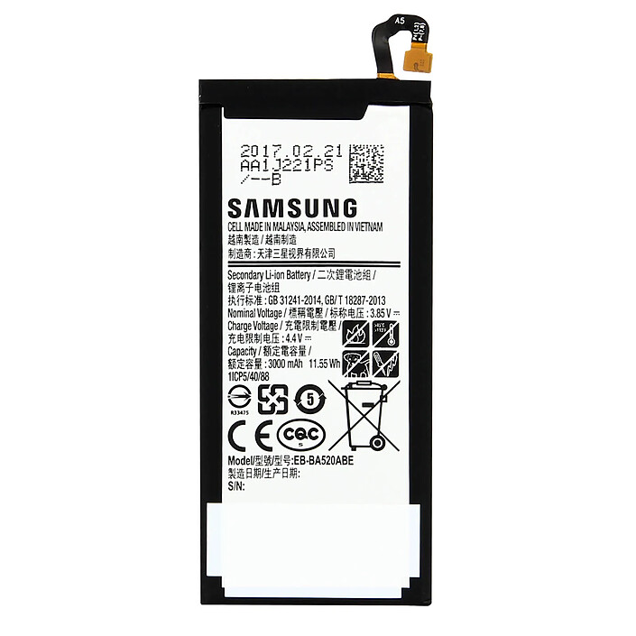 Samsung Batterie EB-BA520ABE pour Samsung Galaxy A5 2017 / J5 2017 - 3000mAh Argent