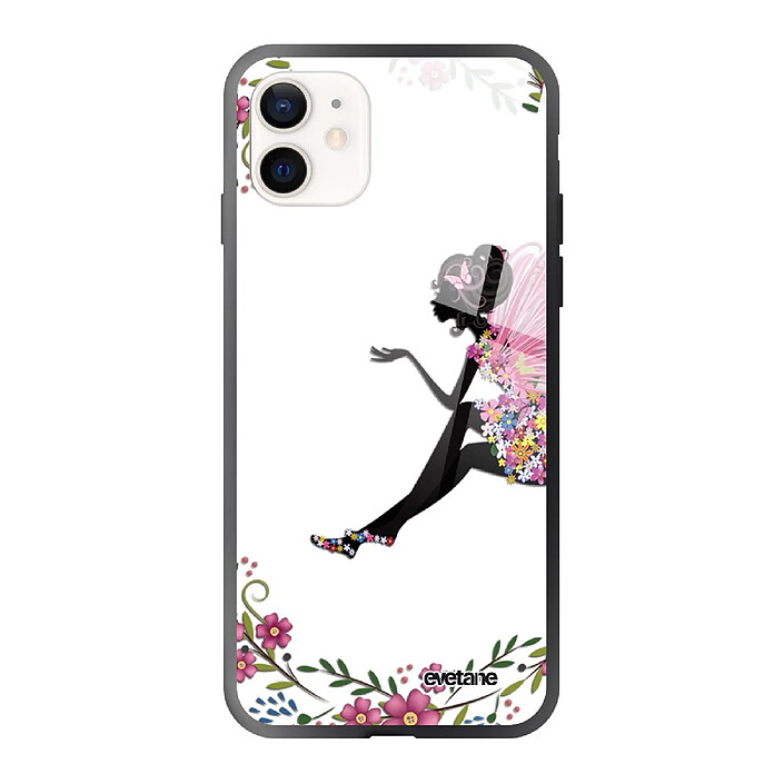 Evetane Coque iPhone 12 Mini Coque Soft Touch Glossy Fée Fleurale Design