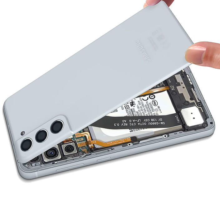 Acheter Samsung Cache Batterie Originale pour Samsung Galaxy S21 FE avec lentille caméra  blanc