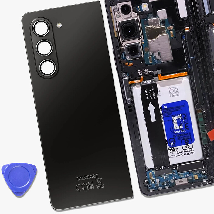 Samsung Vitre Arrière pour Galaxy Z Flip 5 avec Lentille Caméra Original  Noir Phantom pas cher