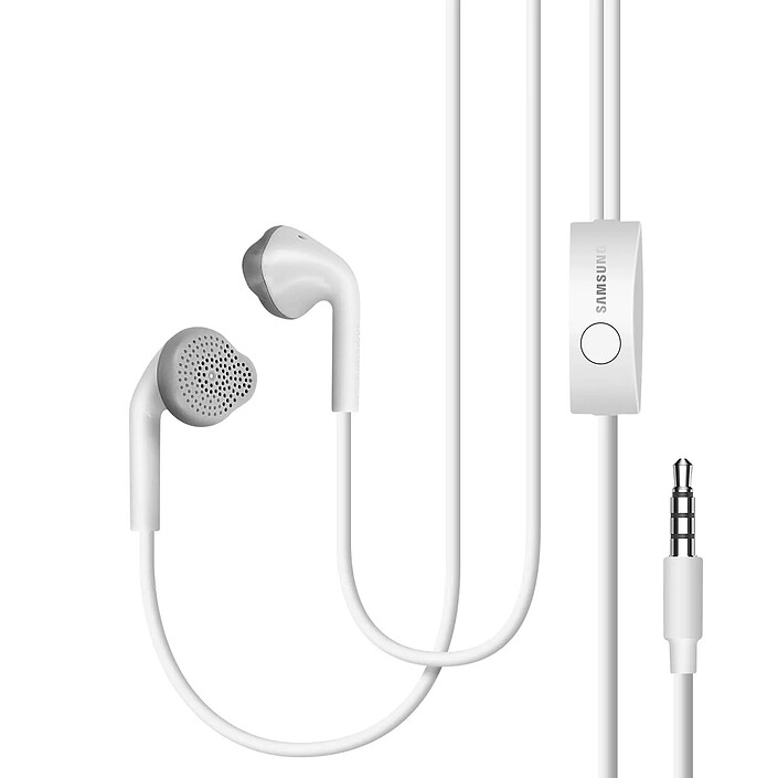 Samsung Écouteurs Filaires Jack 3.5mm Micro et Télécommande Blanc