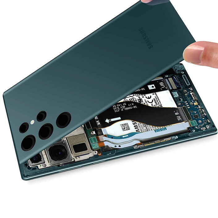 Avis Samsung Cache Batterie Originale pour Samsung Galaxy S22 Ultra avec lentille caméra  vert