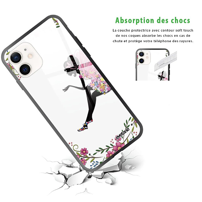 Avis Evetane Coque iPhone 12 Mini Coque Soft Touch Glossy Fée Fleurale Design