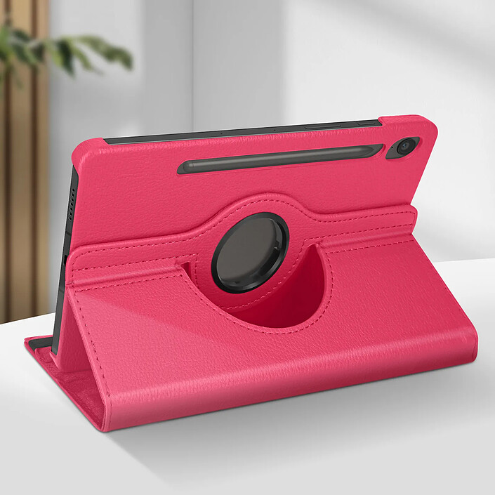 Avis Étui folio pour Samsung Tab S9 FE Support rotatif Paysage Portrait Fuchsia