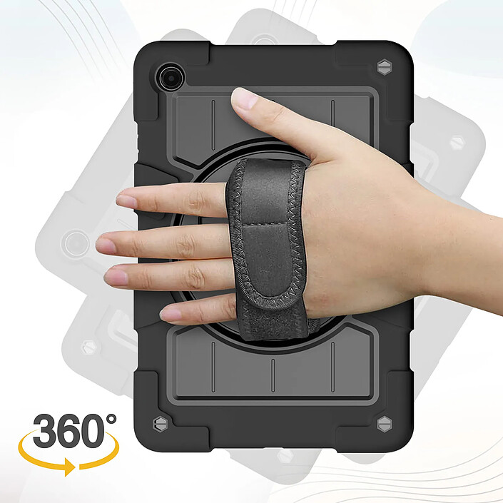 Acheter Avizar Coque pour Galaxy Tab A9 Plus Antichoc Béquille et Poignée Rotative Noir
