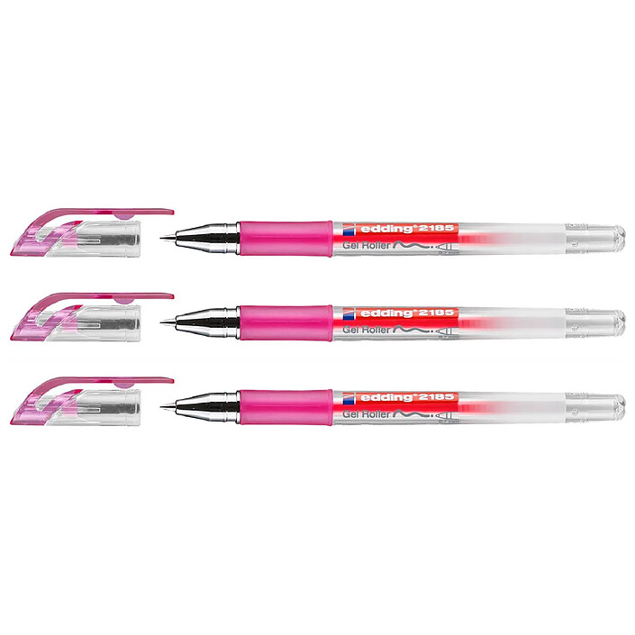 EDDING Roller à Encre Gel Grip 2185 Rose 0,7 mm x 3