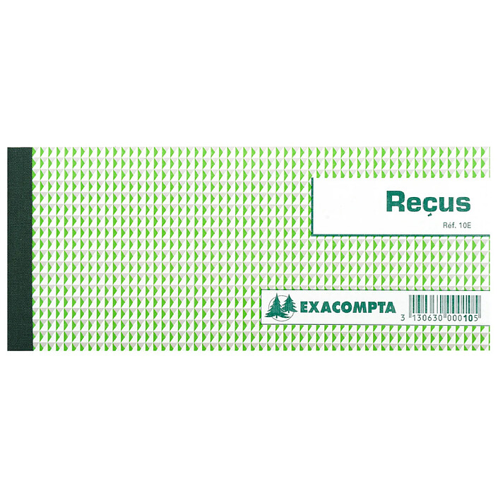 EXACOMPTA Carnet à souche Reçus 90 x 130 mm 50 feuillets x 10