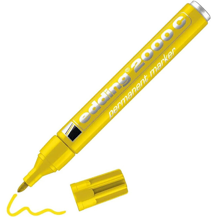 EDDING Marqueur Permanent 2000C Corps Alu Jaune Pointe Ronde 1,5-3 mm x 6 pas cher