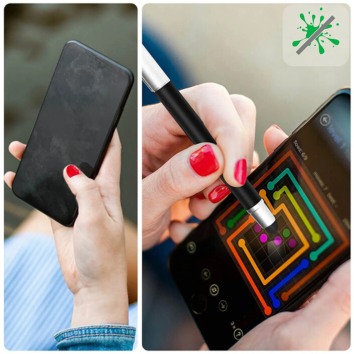 4smarts Stylet Smartphone et Tablette Tactile 2en1 Stylo à Bille 4Smarts Argent et Noir pas cher