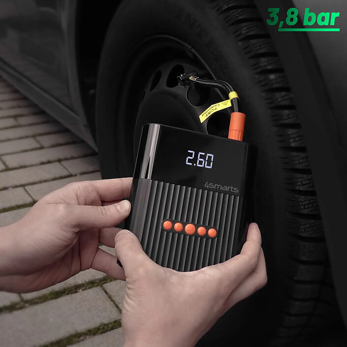 Acheter 4smarts Powerbank 8800mAh Compresseur 3,8 bar et Booster batterie PitStop Noir