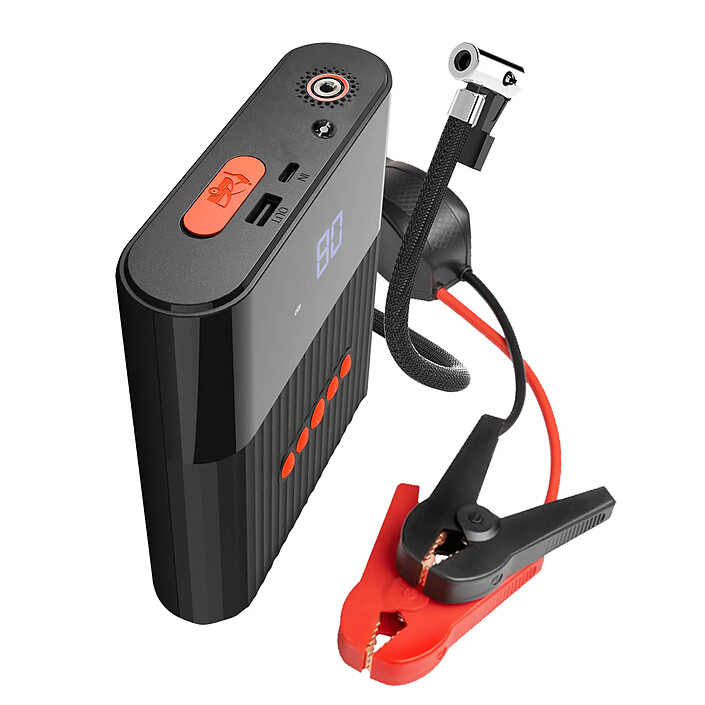 4smarts Powerbank 8800mAh Compresseur 3,8 bar et Booster batterie PitStop Noir