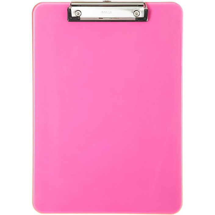MAUL Porte-bloc à pince MAULneon, A4, rose transparent