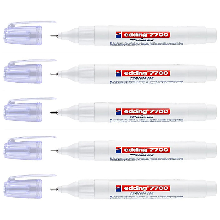 EDDING Stylo Correcteur 7700 Banc Pointe Métal 1-2 mm x 5