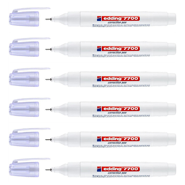 EDDING Stylo Correcteur 7700 Banc Pointe Métal 1-2 mm x 6