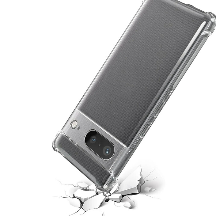 Evetane Coque Google Pixel 7 Antichoc coins renforcés Silicone + 2 Vitres en verre trempé Protection écran pas cher