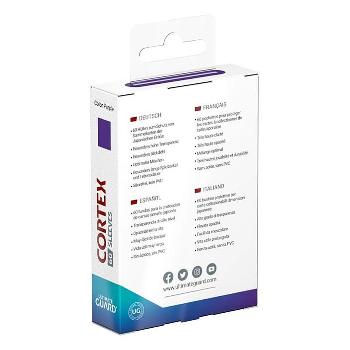 Acheter Ultimate Guard - Pack 60 pochettes Cortex Sleeves Japanese Size Violet
