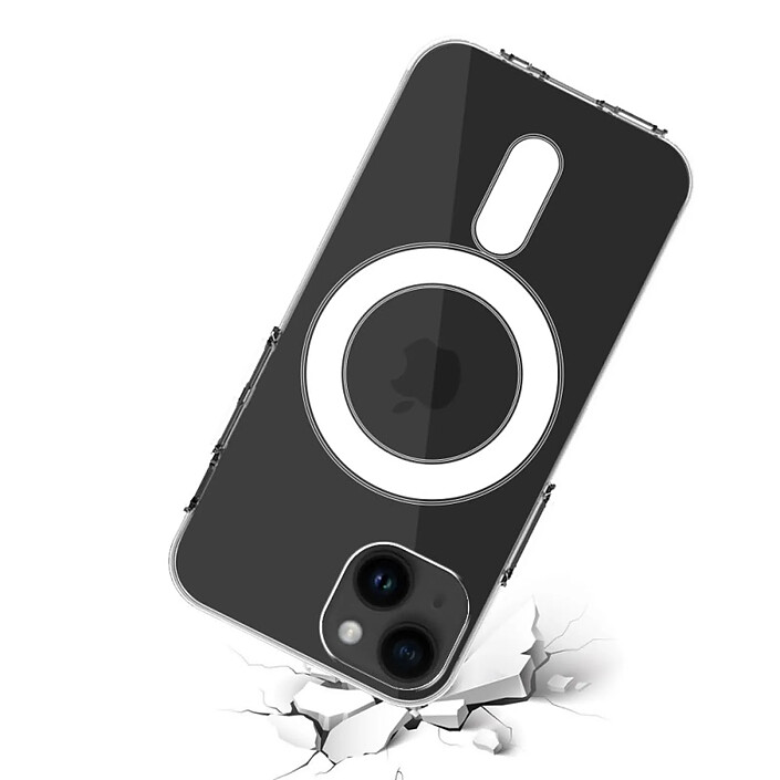 Evetane Coque iPhone 14 transparente Motif Compatible Magsafe + 2 Vitres Protection Ecran pas cher