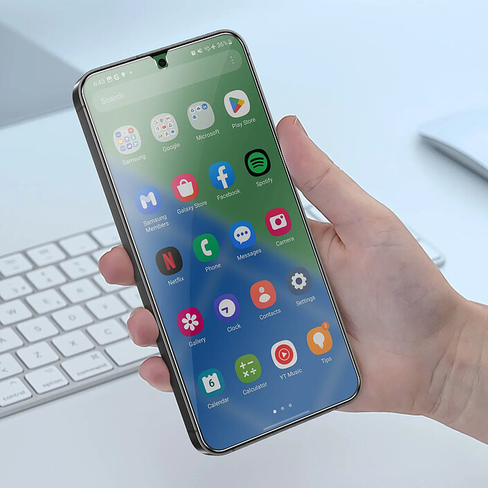 Avizar Verre Trempé 9H pour Samsung S24 Plus Compatible Empreinte Digitale Transparent pas cher