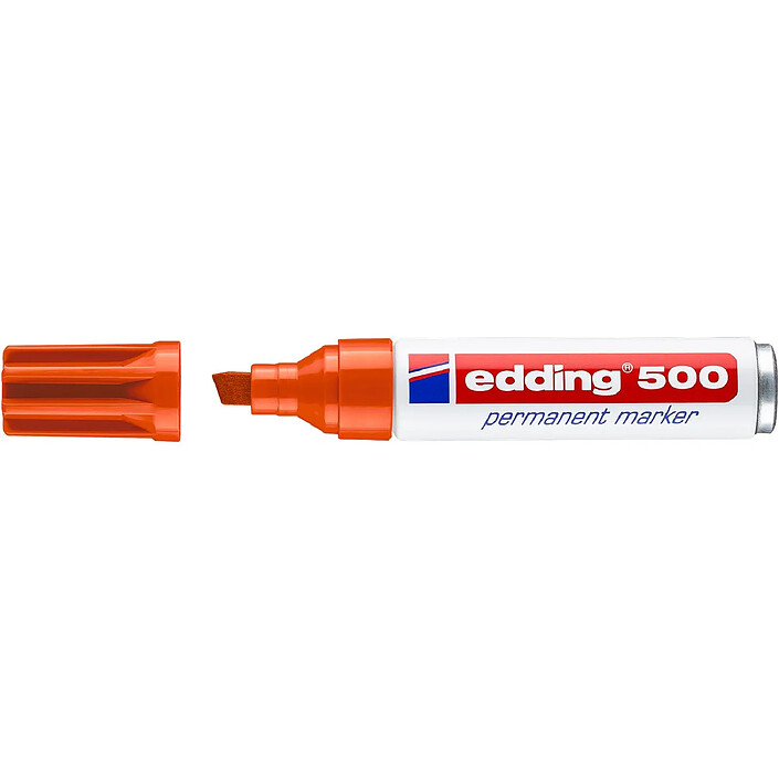EDDING Marqueur Permanent 500 Corps Alu Orange Pointe Biseautée 2-7 mm