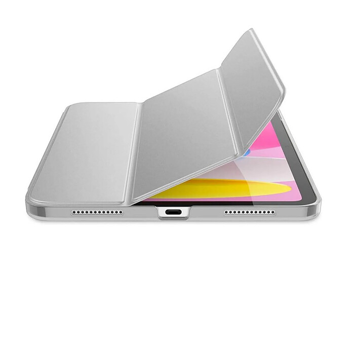 Evetane Étui Smart Cover iPad 10e Génération (2022) 10.9' et iPad A16 (2025) 11' Gris à Rabat avec Support pas cher