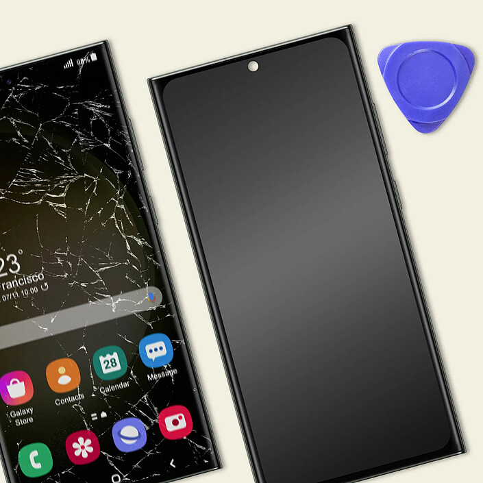 Acheter Clappio Écran Soft OLED pour Samsung S23 Ultra avec Vitre Tactile et Châssis Vert pâle