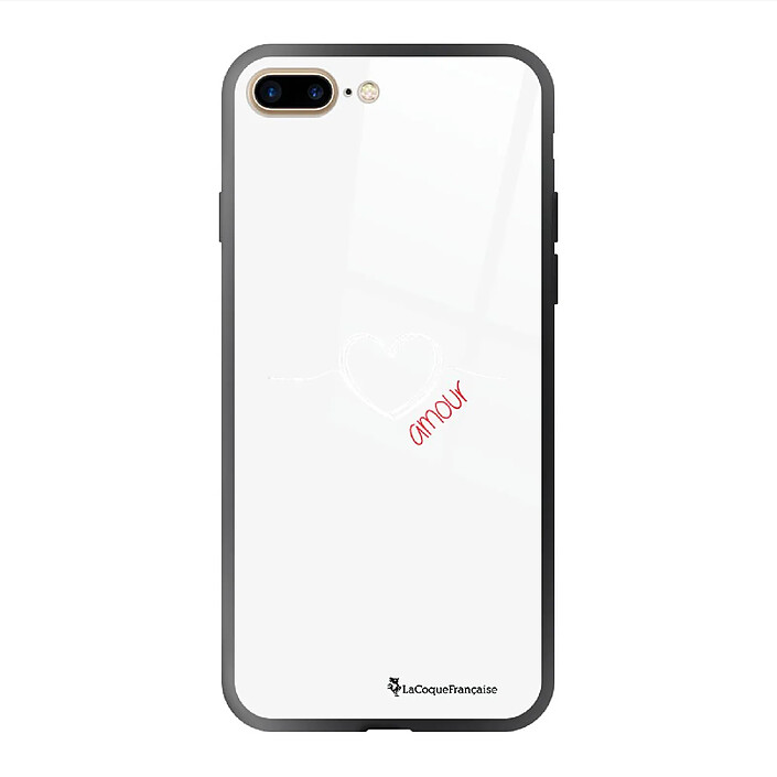 LaCoqueFrançaise Coque iPhone 7 Plus/ 8 Plus Coque Soft Touch Glossy Coeur Blanc Amour Design
