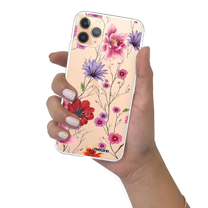 Evetane Coque iPhone 11 Pro Max 360 intégrale transparente Motif Fleurs Multicolores Tendance . pas cher