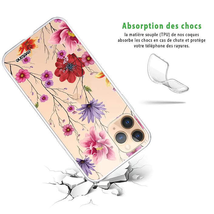 Avis Evetane Coque iPhone 11 Pro Max 360 intégrale transparente Motif Fleurs Multicolores Tendance .