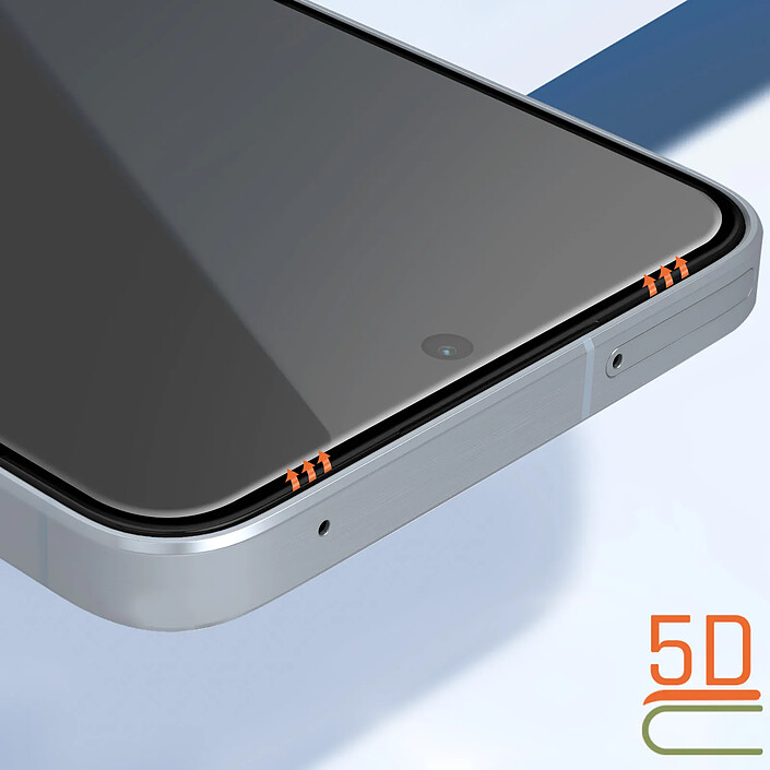 Avis Avizar Verre Trempé pour Samsung A35 5G Adhésion Totale Biseauté Noir transparent