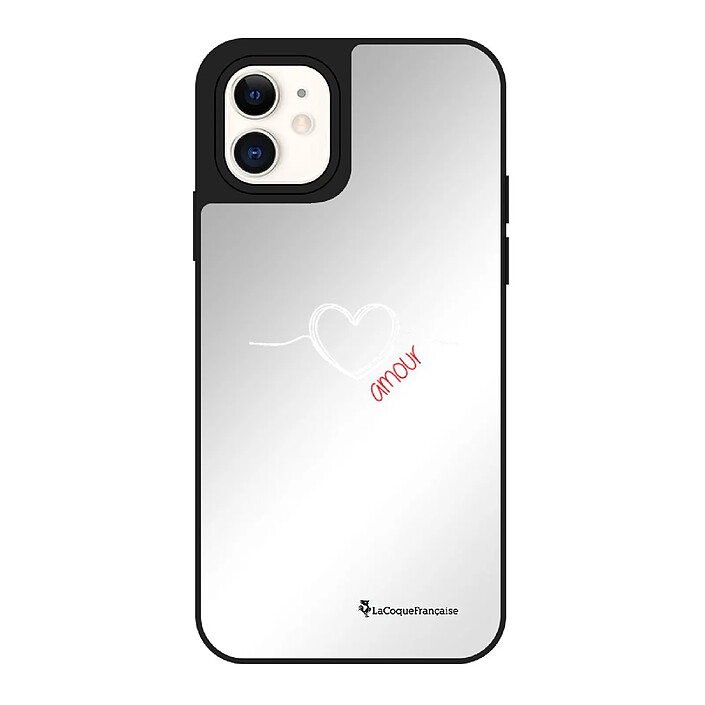 LaCoqueFrançaise Coque iPhone 11 miroir Coeur Blanc Amour Design