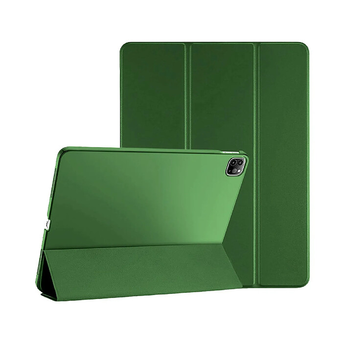 Evetane Étui Smart Cover iPad Pro 12.9 pouces (2018/2020/2021) Vert Foret à Rabat avec Support