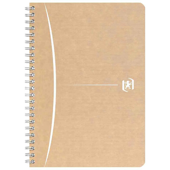 OXFORD Cahier à Spirale TOUAREG Recyclé 100 Pages A4 Quad 5x5mm Kraft x 10