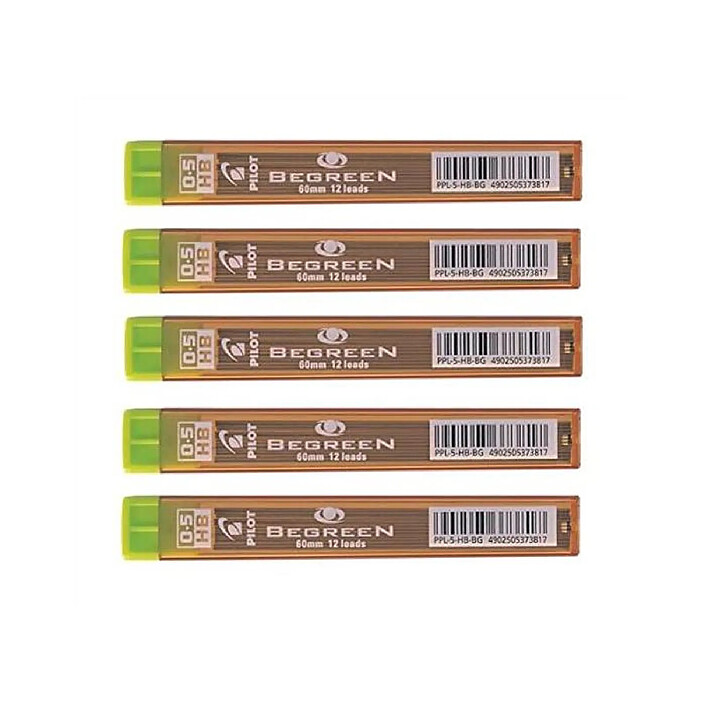 PILOT Etui de 12 mines qualité très résistante 0,5 mm Begreen HB x 5